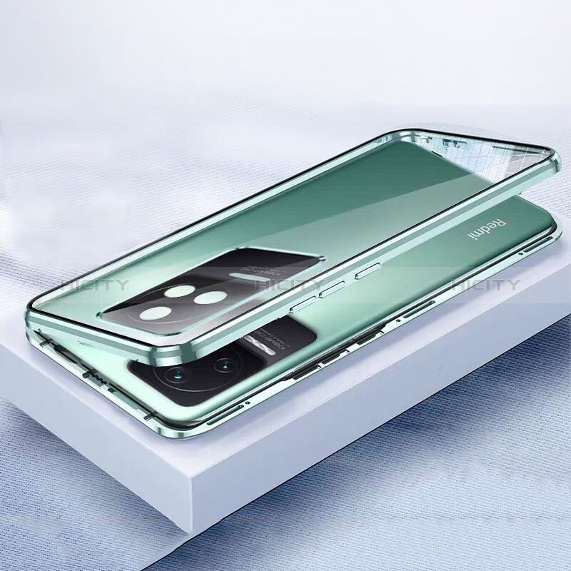 Coque Rebord Bumper Luxe Aluminum Metal Miroir 360 Degres Housse Etui Aimant P03 pour Xiaomi Redmi K50 Pro 5G Plus