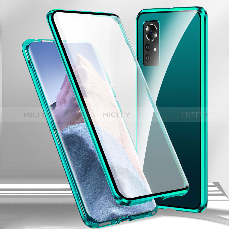 Coque Rebord Bumper Luxe Aluminum Metal Miroir 360 Degres Housse Etui Aimant P03 pour Xiaomi Redmi Note 12S Vert Plus