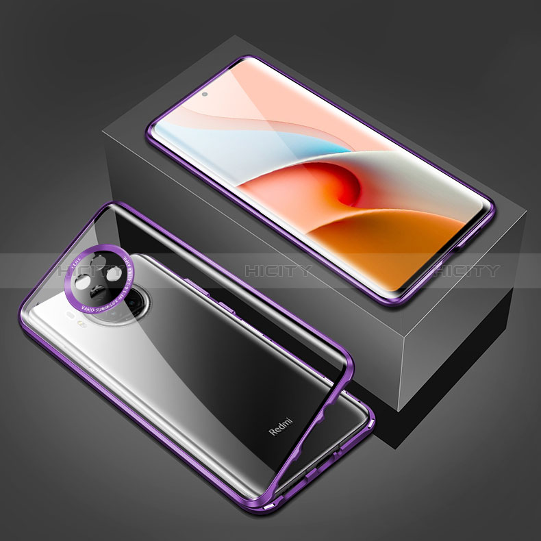 Coque Rebord Bumper Luxe Aluminum Metal Miroir 360 Degres Housse Etui Aimant P03 pour Xiaomi Redmi Note 9T 5G Plus