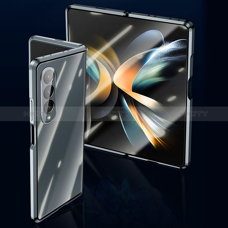 Coque Rebord Bumper Luxe Aluminum Metal Miroir 360 Degres Housse Etui Aimant P04 pour Samsung Galaxy Z Fold3 5G Plus