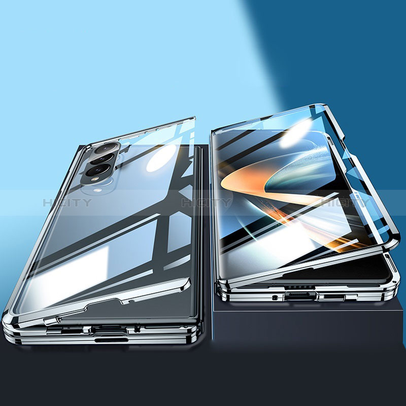 Coque Rebord Bumper Luxe Aluminum Metal Miroir 360 Degres Housse Etui Aimant P04 pour Samsung Galaxy Z Fold3 5G Plus