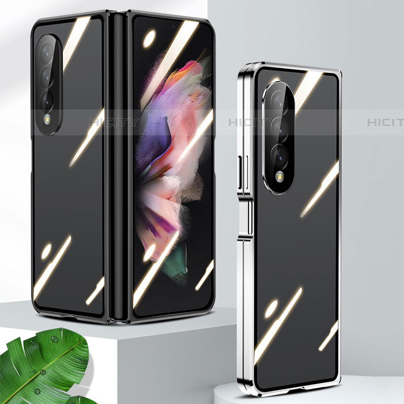 Coque Rebord Bumper Luxe Aluminum Metal Miroir 360 Degres Housse Etui Aimant P05 pour Samsung Galaxy Z Fold4 5G Plus