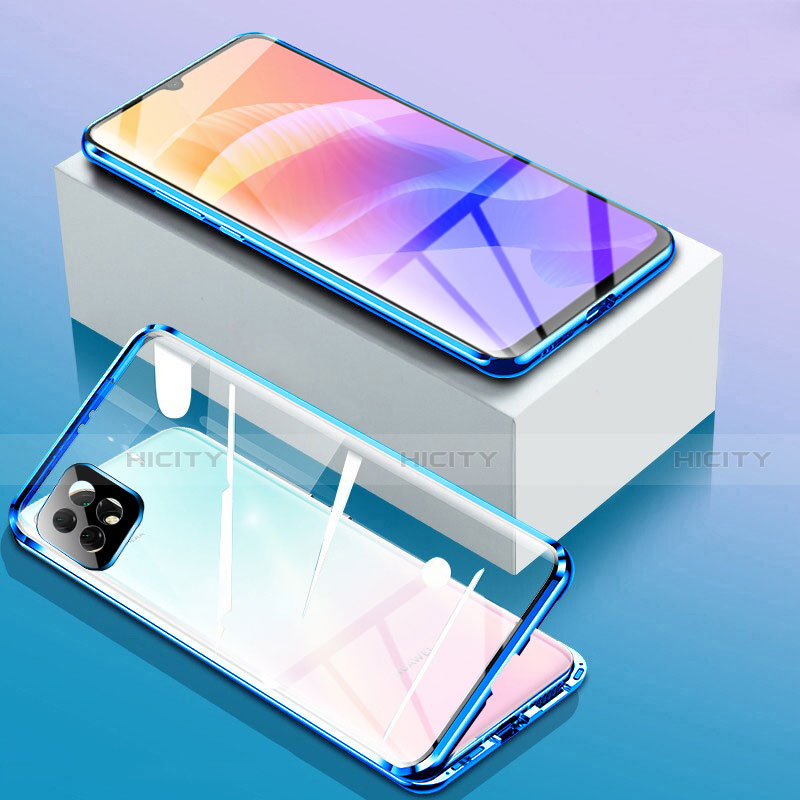 Coque Rebord Bumper Luxe Aluminum Metal Miroir 360 Degres Housse Etui Aimant pour Huawei Enjoy 20 5G Plus