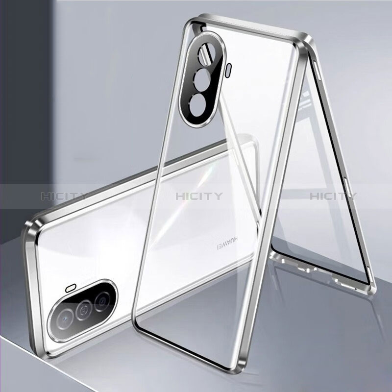 Coque Rebord Bumper Luxe Aluminum Metal Miroir 360 Degres Housse Etui Aimant pour Huawei Enjoy 50 Plus