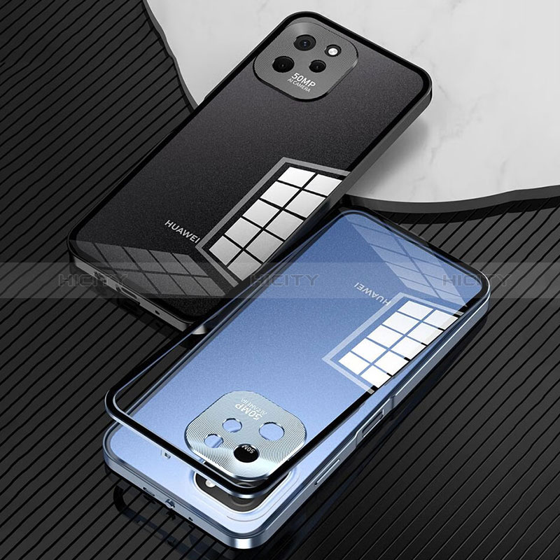 Coque Rebord Bumper Luxe Aluminum Metal Miroir 360 Degres Housse Etui Aimant pour Huawei Enjoy 50z Plus