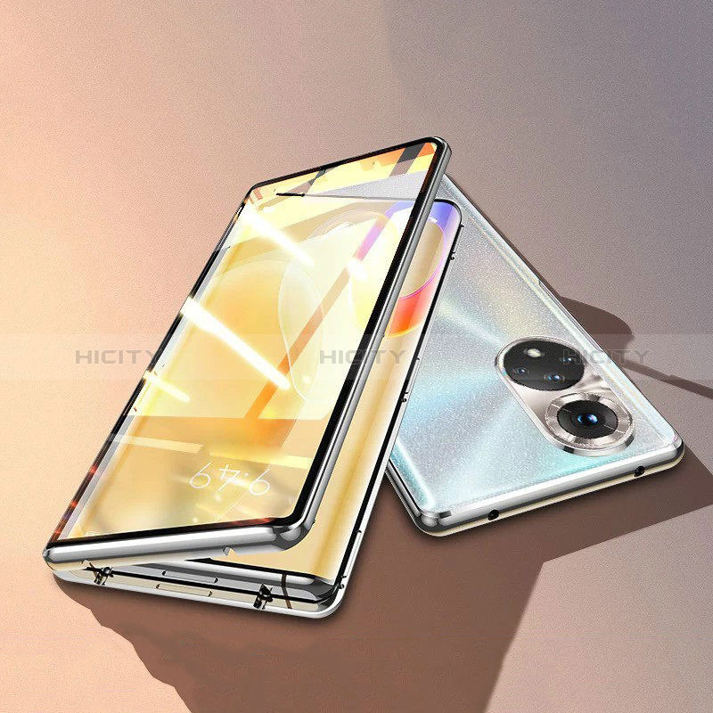 Coque Rebord Bumper Luxe Aluminum Metal Miroir 360 Degres Housse Etui Aimant pour Huawei Honor 50 5G Plus