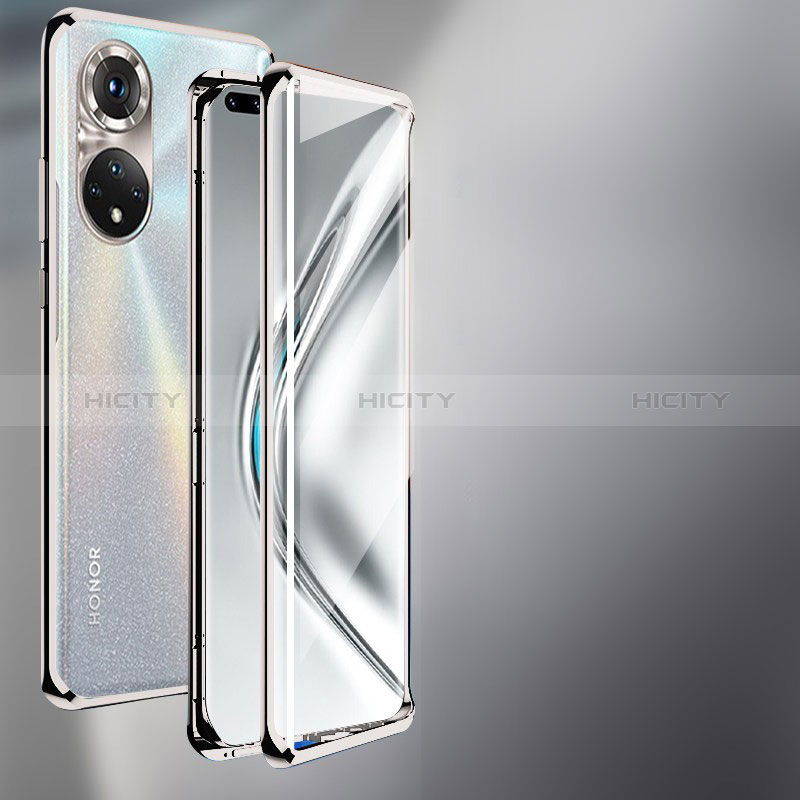 Coque Rebord Bumper Luxe Aluminum Metal Miroir 360 Degres Housse Etui Aimant pour Huawei Honor 50 Pro 5G Plus