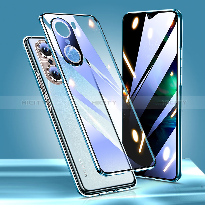 Coque Rebord Bumper Luxe Aluminum Metal Miroir 360 Degres Housse Etui Aimant pour Huawei Honor 60 Pro 5G Plus