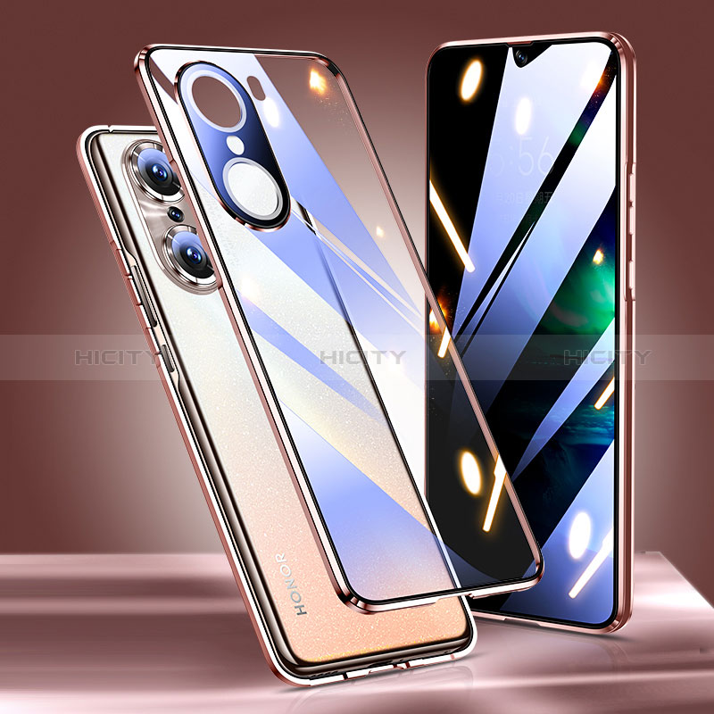 Coque Rebord Bumper Luxe Aluminum Metal Miroir 360 Degres Housse Etui Aimant pour Huawei Honor 60 Pro 5G Plus