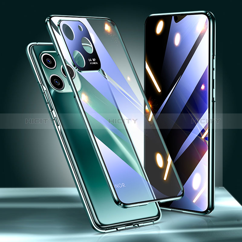 Coque Rebord Bumper Luxe Aluminum Metal Miroir 360 Degres Housse Etui Aimant pour Huawei Honor 60 SE 5G Vert Plus