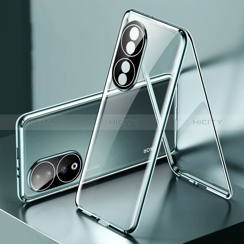 Coque Rebord Bumper Luxe Aluminum Metal Miroir 360 Degres Housse Etui Aimant pour Huawei Honor 90 5G Plus