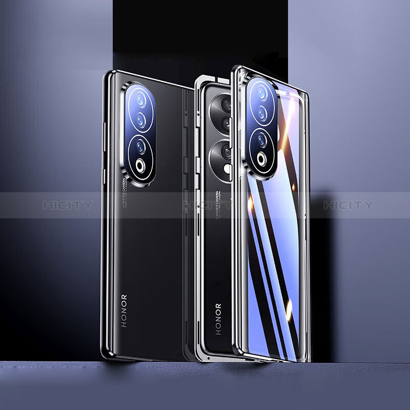 Coque Rebord Bumper Luxe Aluminum Metal Miroir 360 Degres Housse Etui Aimant pour Huawei Honor 90 5G Plus