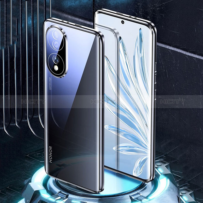 Coque Rebord Bumper Luxe Aluminum Metal Miroir 360 Degres Housse Etui Aimant pour Huawei Honor 90 5G Plus