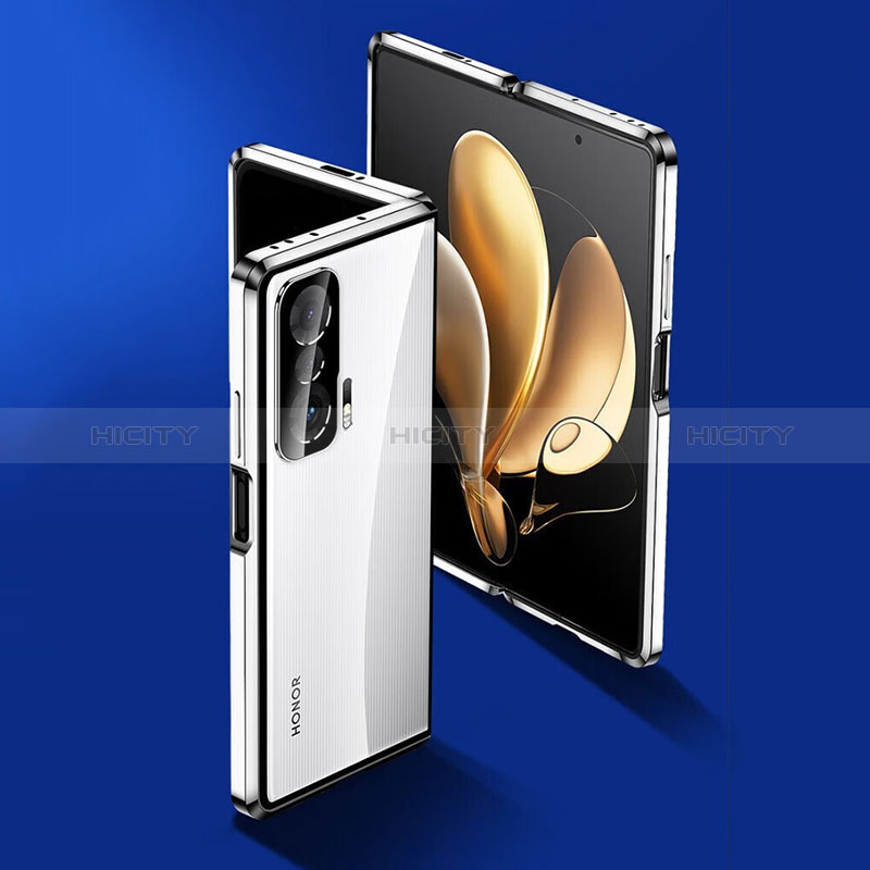 Coque Rebord Bumper Luxe Aluminum Metal Miroir 360 Degres Housse Etui Aimant pour Huawei Honor Magic V 5G Plus