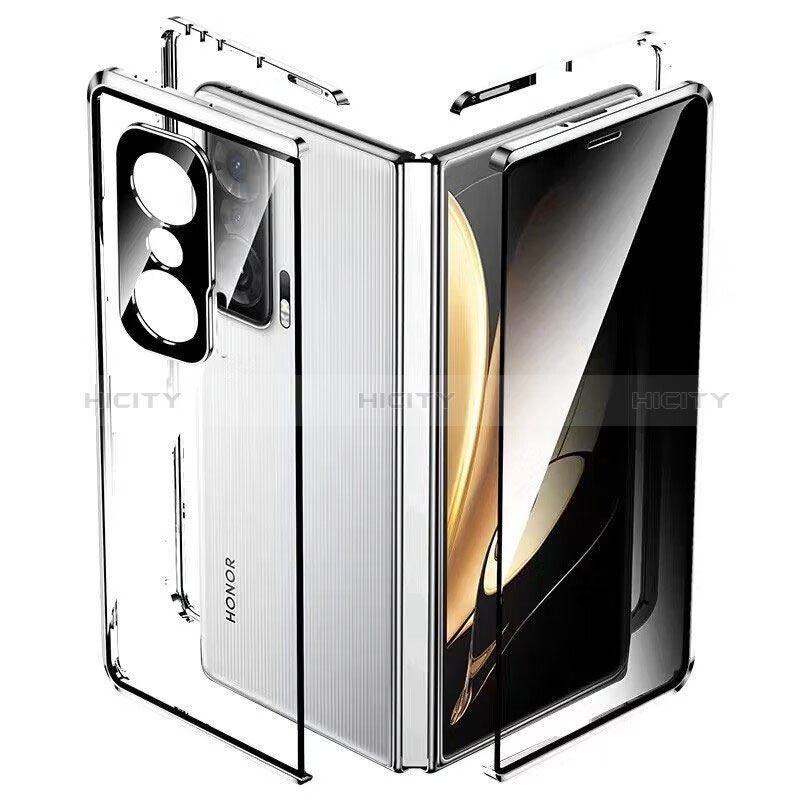 Coque Rebord Bumper Luxe Aluminum Metal Miroir 360 Degres Housse Etui Aimant pour Huawei Honor Magic V 5G Plus