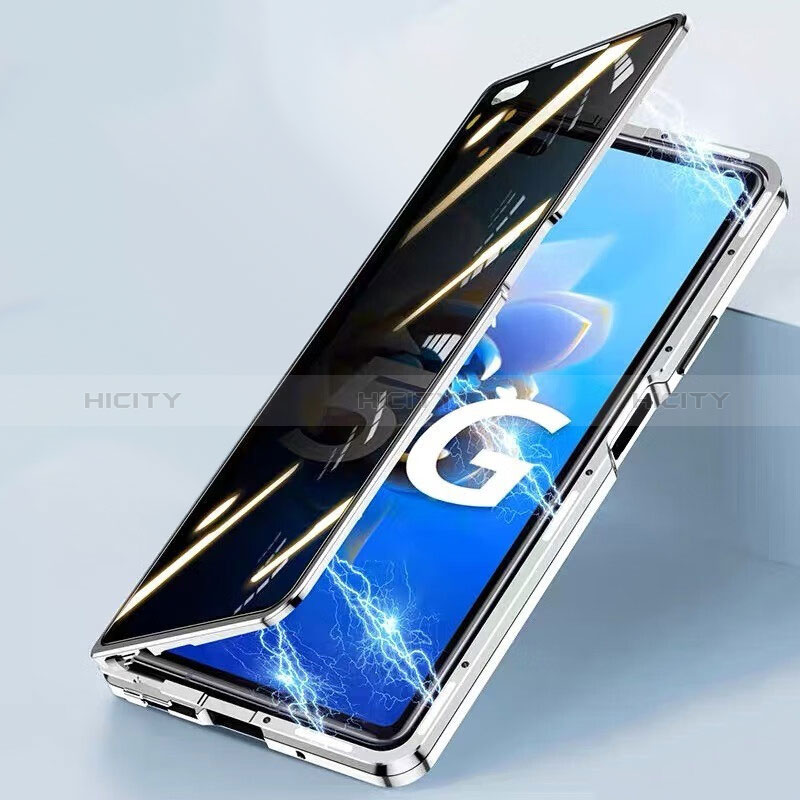 Coque Rebord Bumper Luxe Aluminum Metal Miroir 360 Degres Housse Etui Aimant pour Huawei Honor Magic V 5G Plus