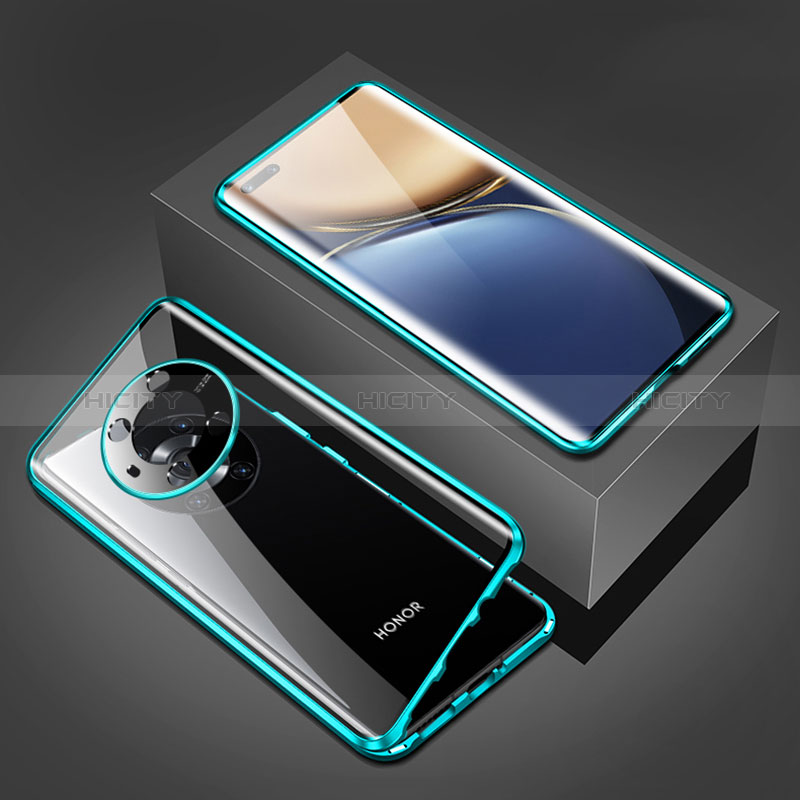 Coque Rebord Bumper Luxe Aluminum Metal Miroir 360 Degres Housse Etui Aimant pour Huawei Honor Magic3 5G Plus