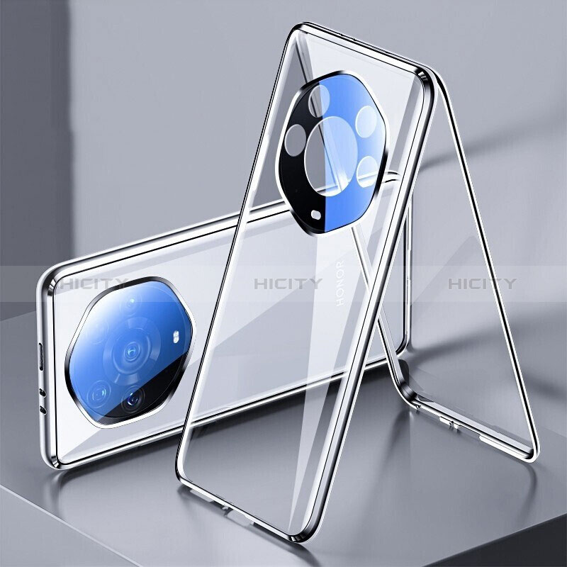 Coque Rebord Bumper Luxe Aluminum Metal Miroir 360 Degres Housse Etui Aimant pour Huawei Honor Magic3 Pro+ Plus 5G Plus