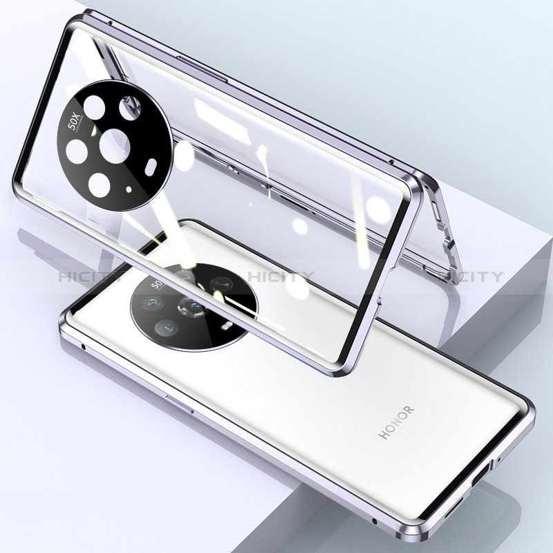 Coque Rebord Bumper Luxe Aluminum Metal Miroir 360 Degres Housse Etui Aimant pour Huawei Honor Magic4 5G Plus