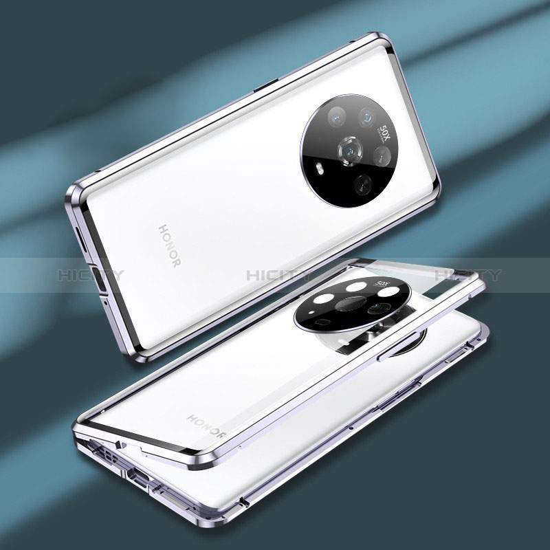 Coque Rebord Bumper Luxe Aluminum Metal Miroir 360 Degres Housse Etui Aimant pour Huawei Honor Magic4 5G Plus