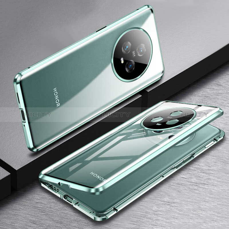 Coque Rebord Bumper Luxe Aluminum Metal Miroir 360 Degres Housse Etui Aimant pour Huawei Honor Magic5 5G Plus