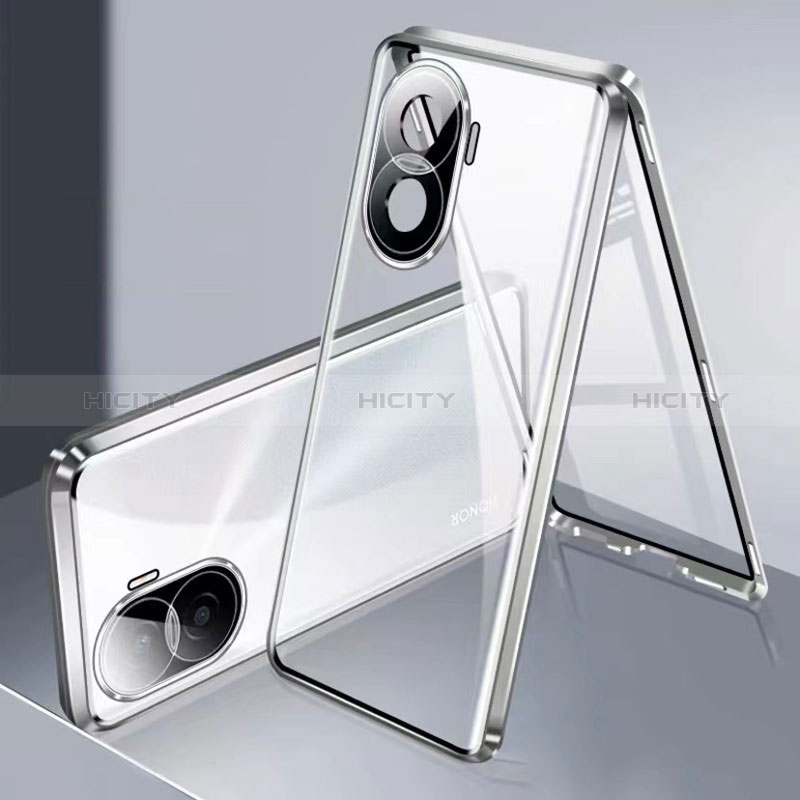 Coque Rebord Bumper Luxe Aluminum Metal Miroir 360 Degres Housse Etui Aimant pour Huawei Honor X40i 5G Plus