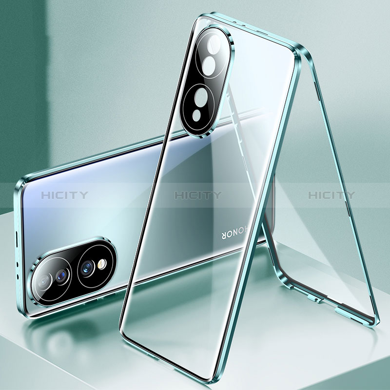 Coque Rebord Bumper Luxe Aluminum Metal Miroir 360 Degres Housse Etui Aimant pour Huawei Honor X7b Plus