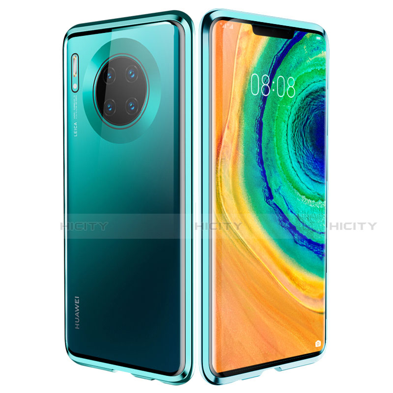 Coque Rebord Bumper Luxe Aluminum Metal Miroir 360 Degres Housse Etui Aimant pour Huawei Mate 30 Pro Vert Plus