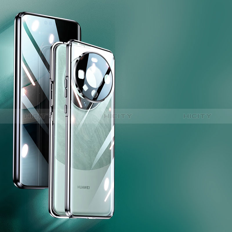 Coque Rebord Bumper Luxe Aluminum Metal Miroir 360 Degres Housse Etui Aimant pour Huawei Mate 60 Pro+ Plus Plus