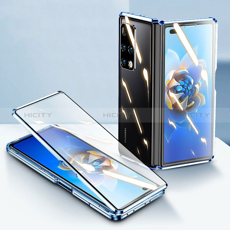 Coque Rebord Bumper Luxe Aluminum Metal Miroir 360 Degres Housse Etui Aimant pour Huawei Mate X2 Plus