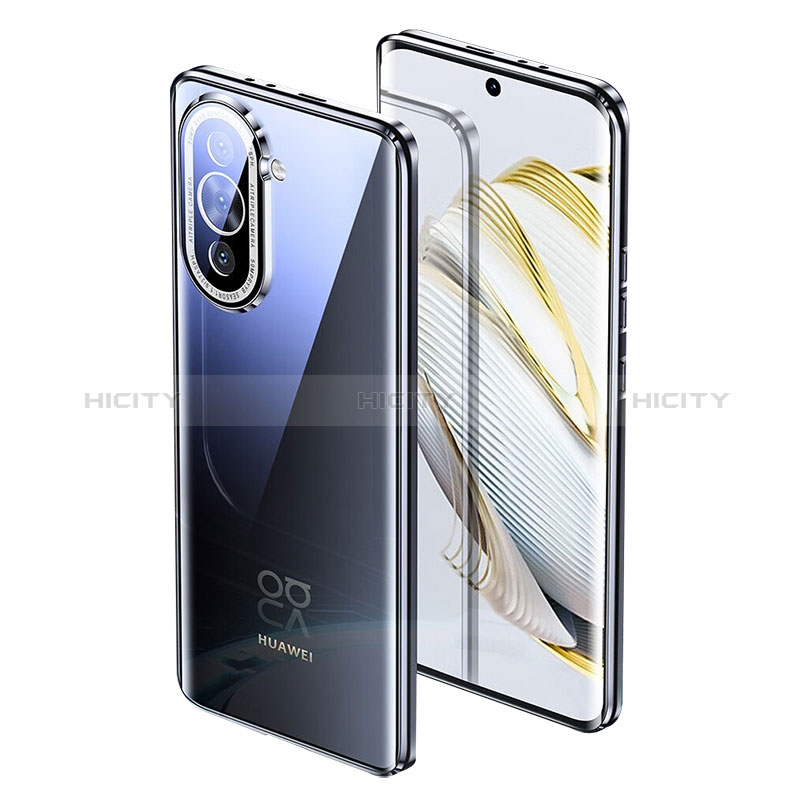 Coque Rebord Bumper Luxe Aluminum Metal Miroir 360 Degres Housse Etui Aimant pour Huawei Nova 10 Plus