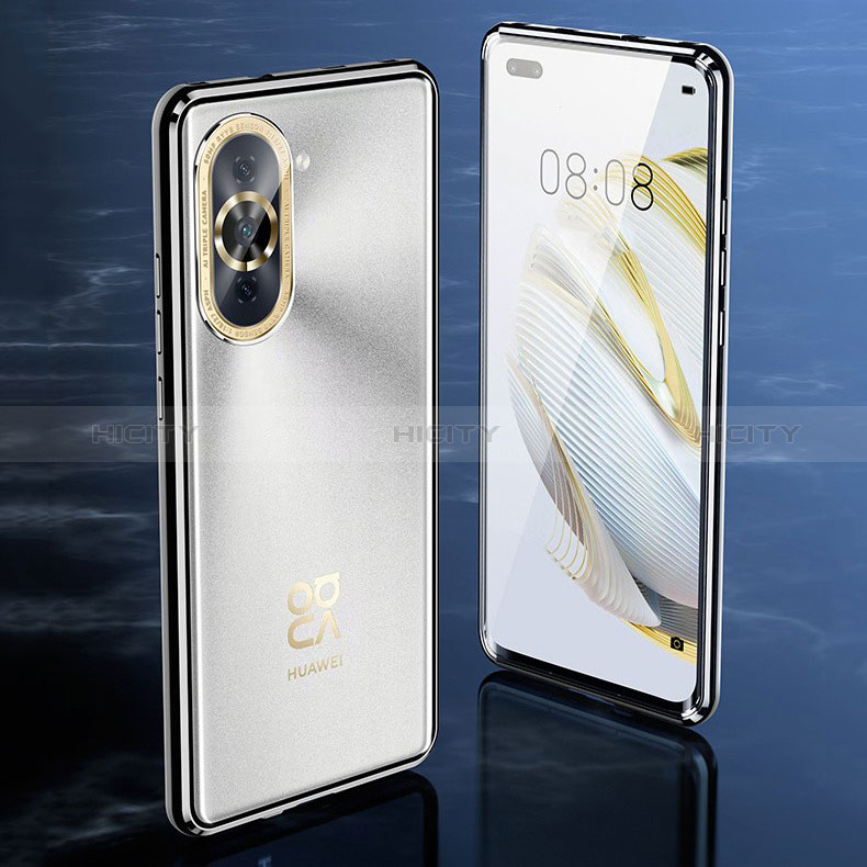 Coque Rebord Bumper Luxe Aluminum Metal Miroir 360 Degres Housse Etui Aimant pour Huawei Nova 10 Pro Plus