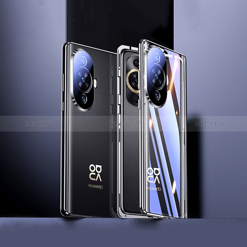 Coque Rebord Bumper Luxe Aluminum Metal Miroir 360 Degres Housse Etui Aimant pour Huawei Nova 11 Plus