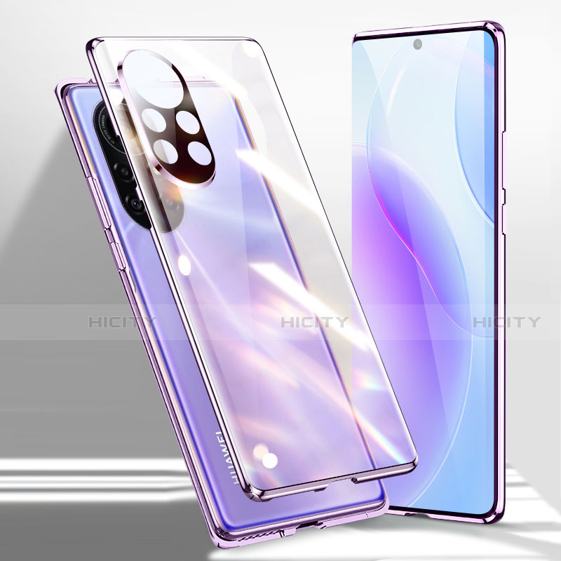 Coque Rebord Bumper Luxe Aluminum Metal Miroir 360 Degres Housse Etui Aimant pour Huawei Nova 8 5G Plus