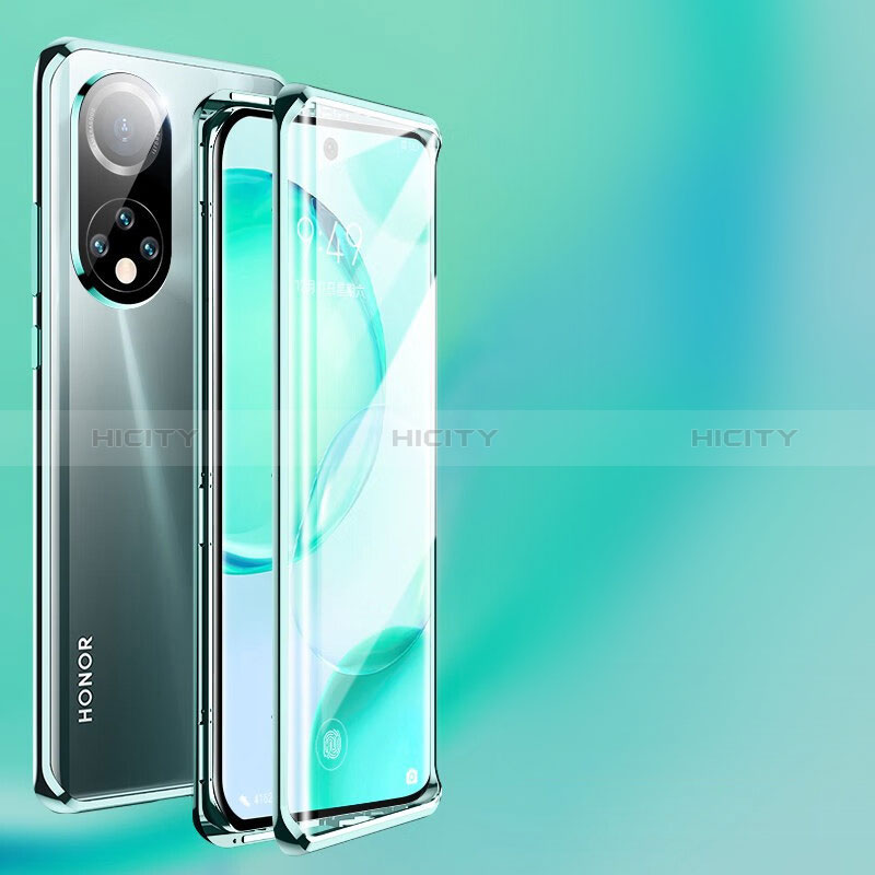 Coque Rebord Bumper Luxe Aluminum Metal Miroir 360 Degres Housse Etui Aimant pour Huawei Nova 9 Plus