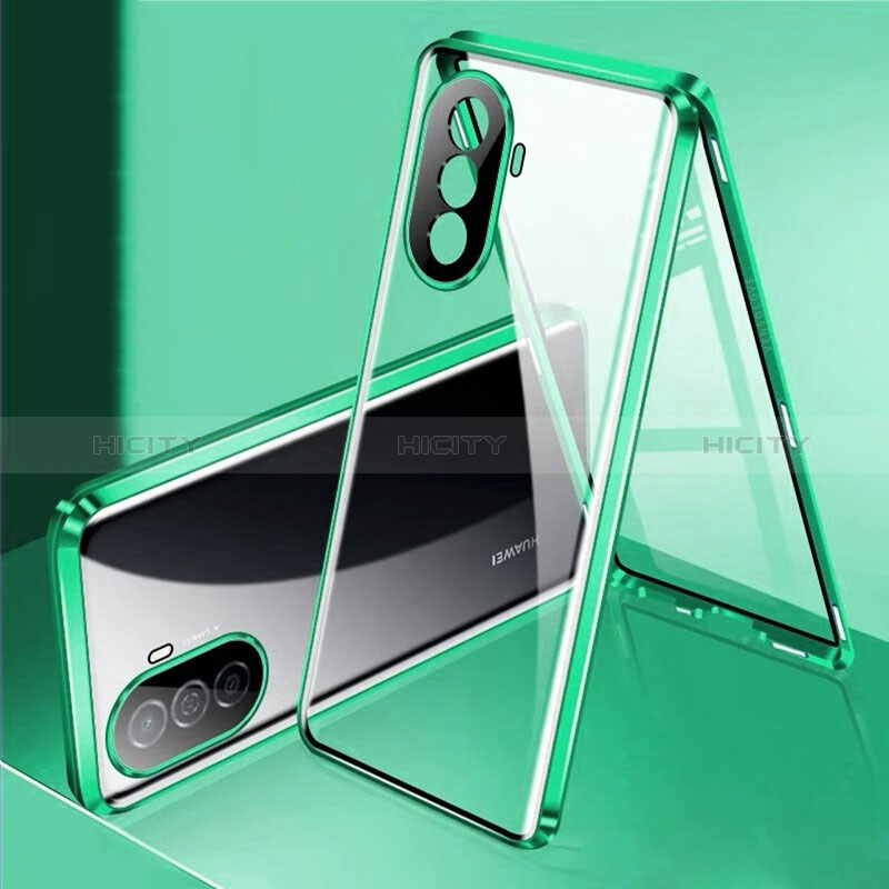 Coque Rebord Bumper Luxe Aluminum Metal Miroir 360 Degres Housse Etui Aimant pour Huawei Nova Y70 Plus