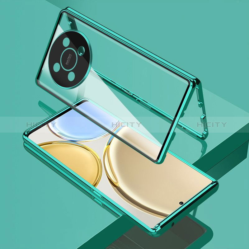 Coque Rebord Bumper Luxe Aluminum Metal Miroir 360 Degres Housse Etui Aimant pour Huawei Nova Y91 Plus