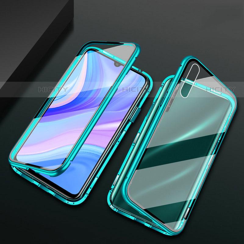 Coque Rebord Bumper Luxe Aluminum Metal Miroir 360 Degres Housse Etui Aimant pour Huawei P smart S Vert Plus