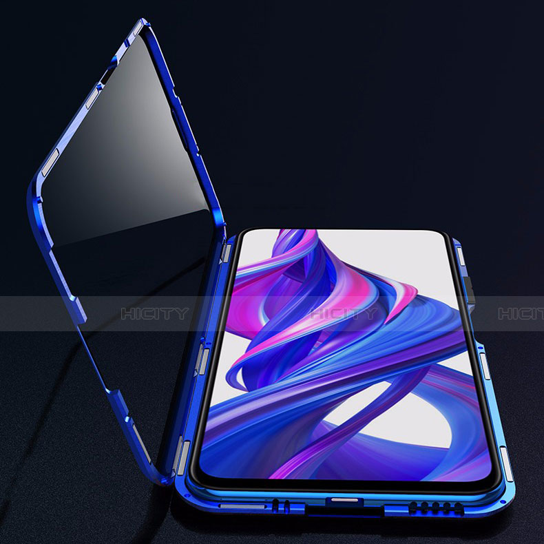 Coque Rebord Bumper Luxe Aluminum Metal Miroir 360 Degres Housse Etui Aimant pour Huawei P Smart Z (2019) Plus