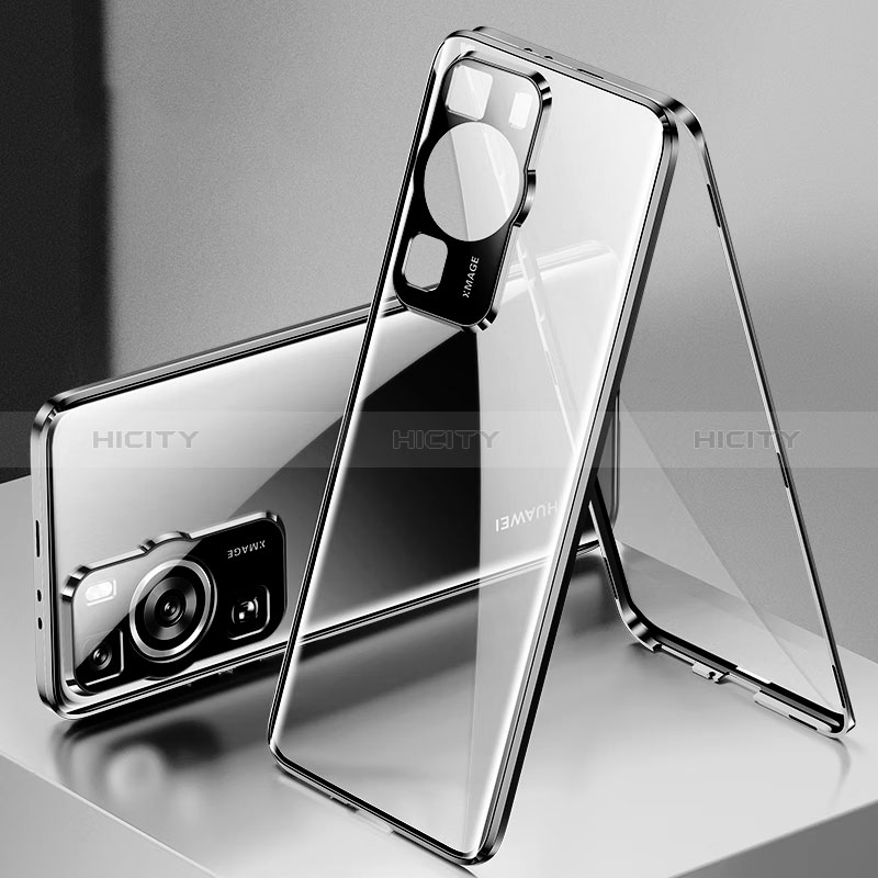 Coque Rebord Bumper Luxe Aluminum Metal Miroir 360 Degres Housse Etui Aimant pour Huawei P60 Plus