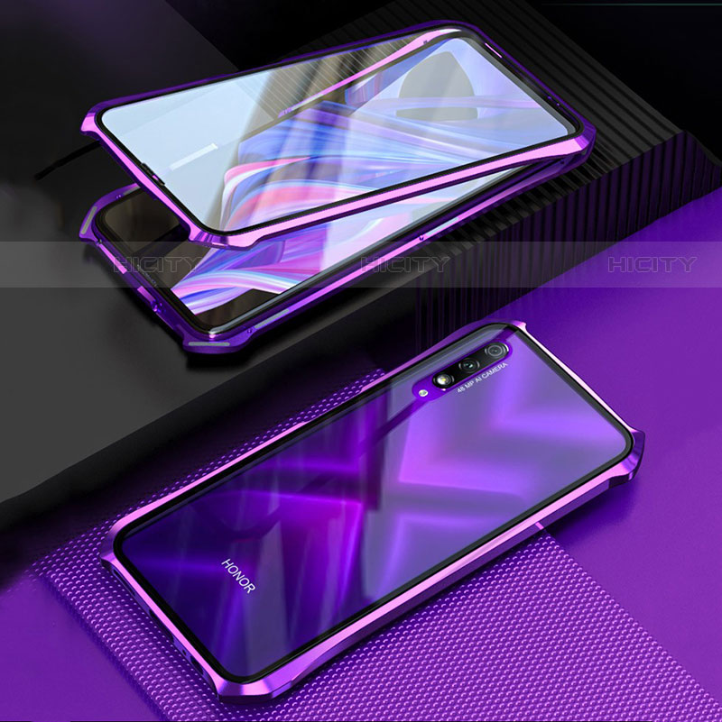 Coque Rebord Bumper Luxe Aluminum Metal Miroir 360 Degres Housse Etui Aimant pour Huawei Y9s Plus