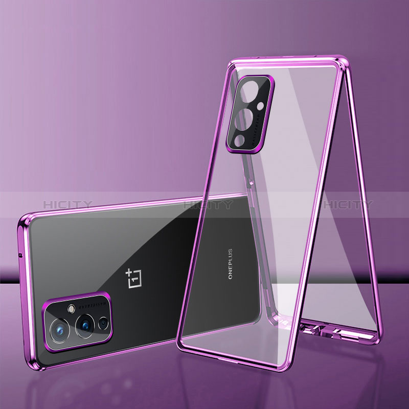 Coque Rebord Bumper Luxe Aluminum Metal Miroir 360 Degres Housse Etui Aimant pour OnePlus 9 5G Plus