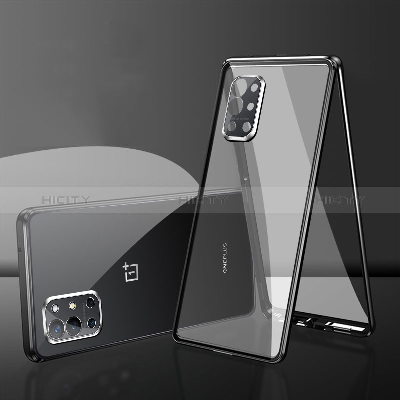 Coque Rebord Bumper Luxe Aluminum Metal Miroir 360 Degres Housse Etui Aimant pour OnePlus 9RT 5G Noir Plus