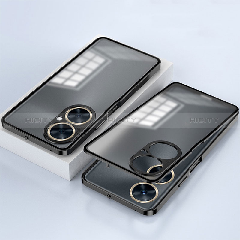 Coque Rebord Bumper Luxe Aluminum Metal Miroir 360 Degres Housse Etui Aimant pour OnePlus Nord CE 3 5G Noir Plus