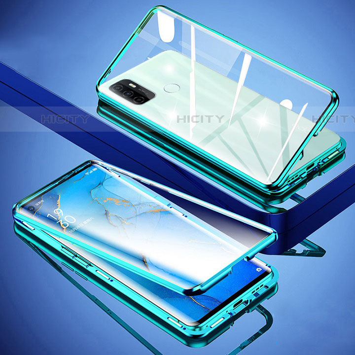 Coque Rebord Bumper Luxe Aluminum Metal Miroir 360 Degres Housse Etui Aimant pour Oppo A11s Plus