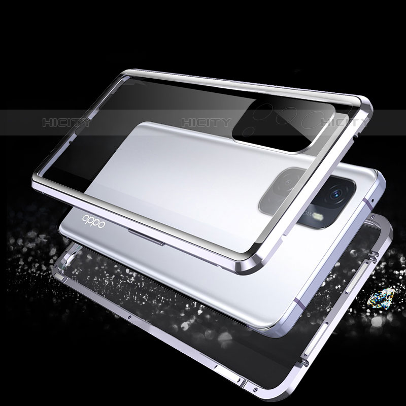 Coque Rebord Bumper Luxe Aluminum Metal Miroir 360 Degres Housse Etui Aimant pour Oppo A16s Plus