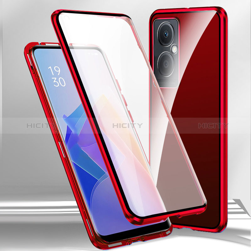 Coque Rebord Bumper Luxe Aluminum Metal Miroir 360 Degres Housse Etui Aimant pour Oppo A2 5G Plus