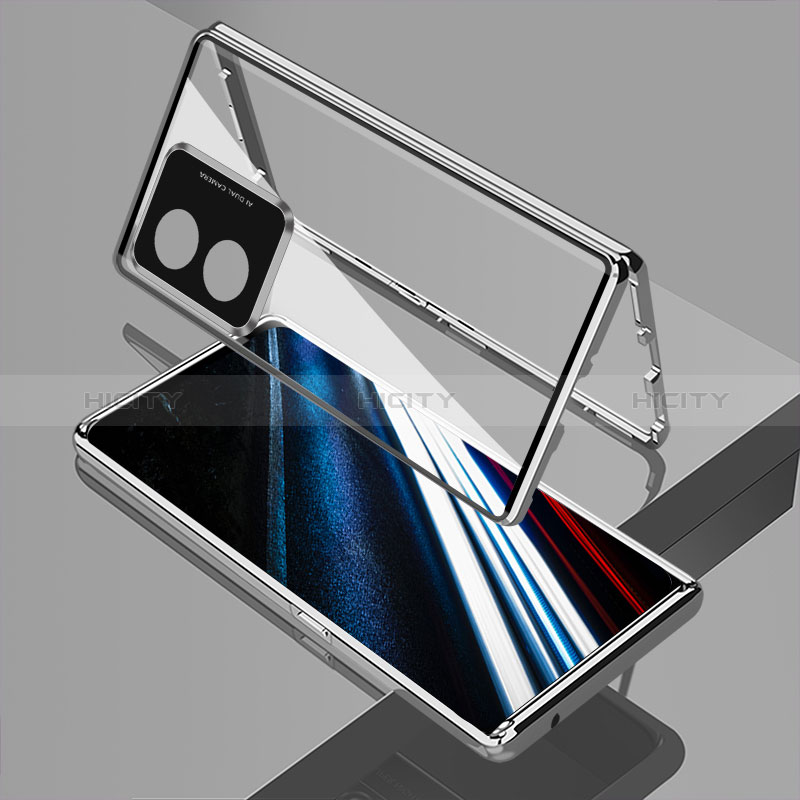 Coque Rebord Bumper Luxe Aluminum Metal Miroir 360 Degres Housse Etui Aimant pour Oppo A38 Plus