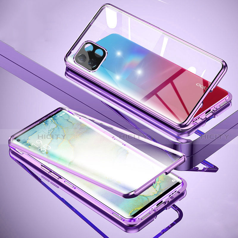 Coque Rebord Bumper Luxe Aluminum Metal Miroir 360 Degres Housse Etui Aimant pour Oppo A72 5G Plus