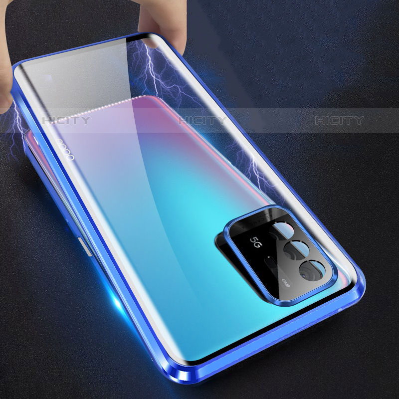 Coque Rebord Bumper Luxe Aluminum Metal Miroir 360 Degres Housse Etui Aimant pour Oppo A94 5G Plus